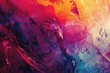 close up horizontal colourful abstract painting background with waves and lights