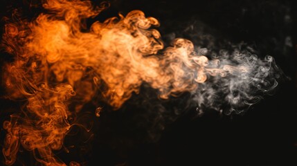 Leinwandbilder - a close up of a fire with smoke coming out of the top of it and a fire hydrant in the background.