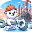 A blank letterhead of a postcard with an image of a polar bear-an oilman, an installer, a builder.