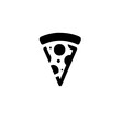 Black silhouette of slice of pizza, editable vector SVG, generated with AI