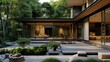 Japandi inspired home exterior with clean lines natural
