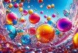 Fototapeta  - popping, gum, burst, bubbles, captured, bubble, blowing, background, flavor, ball, graphic, wallpaper, stretchy, elastic, mosaic, picture, multicolored, sweet, juicy, sugary,