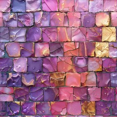 Fototapete - A close up of a stunning tile wall filled with an array of vibrant colors and intricate patterns, creating a mesmerizing display of artistry