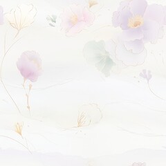 Poster - A mesmerizing painting showcasing delicate pink flowers in full bloom against a pure white background, evoking a sense of beauty and tranquility