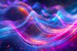 colorful Swirls of Fractal Energy in Abstract Wave Particle Design, Illuminated by Creative Light and Geometric Patterns concept fiber network or internet  
