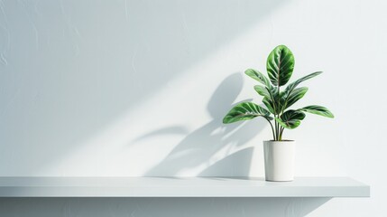 A shelf and a plant