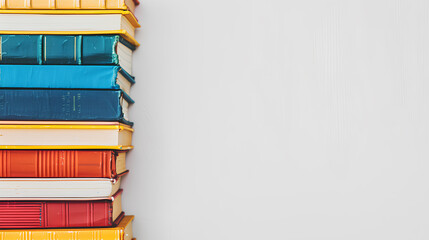Wall Mural - A stack of colorful notebooks on top of each other. The books are of different colors and sizes. Concept of organization and creativity, as the books are arranged in a visually appealing manner