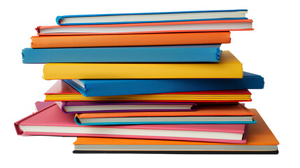 Wall Mural - A stack of colorful notebooks on top of each other. The books are of different colors and sizes. Concept of organization and creativity, as the books are arranged in a visually appealing manner