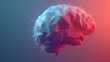 Low poly brain of artificial intelligence