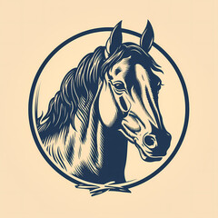 Poster - vintage horse logo illustration