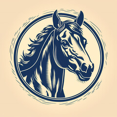 Poster - vintage horse logo illustration