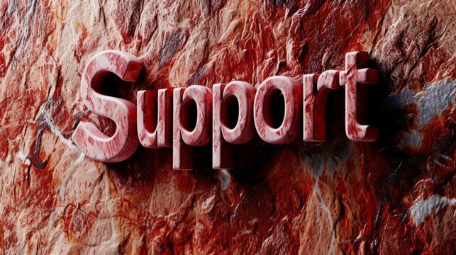 Red Marble Support concept creative horizontal art poster.