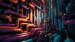 Abstract colour 3D pipe vector background.