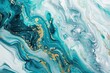  closeup of mixed turquoise and white abstract marble texture