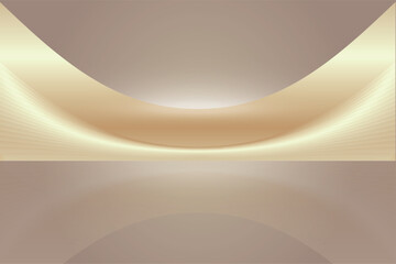 Poster - Golden science and technology curved lines abstract building square