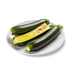 Wall Mural - zucchini on a white background