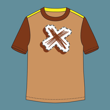 Lettering X colorful and vintage classic t shirt printing design