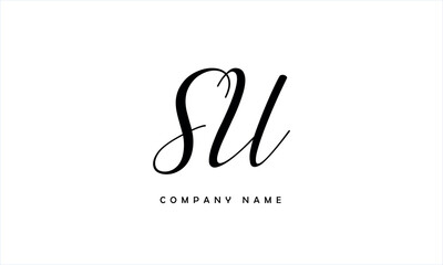 SU, US, S, U Abstract Letters Logo monogram