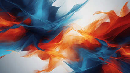 Wall Mural - abstract background using electric blues and fiery reds