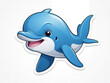 Illustration of a Cute Blue Whale Mascot on a  isolated transformer