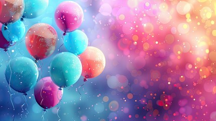 Wall Mural - Joyful Celebration: Colorful Balloon Party Background for Festive Events and Happy Occasions