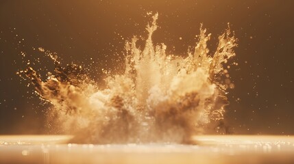 Poster - Blur Defocus Image of Water hit wall ground explode into drop droplet Amount Water attack impact and fluttering in air explosion Stop motion freeze shot Splash Water for texture elemen : Generative AI