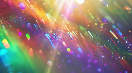 Aufkleber - Background Texture Prism Light Rainbow Overlay Sunlight Glitter : Generative AI