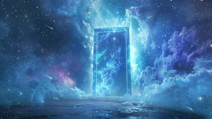 Wall Mural - space background concept. cinematic shot interstellar anomaly unfolds. seamless looping overlay 4k v