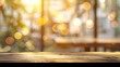 © Generative AI - Abstract blurred light table in coffee shop and cafe with bokeh background product display template : Generative AI