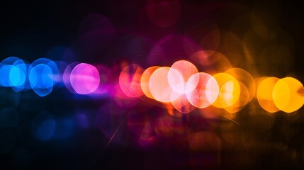 Fototapete - Abstract blurred colorful lens flare bokeh on black : Generative AI