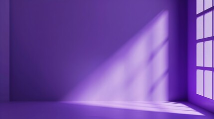 Aufkleber - Abstract purple studio background for product presentation Empty room with shadows of window Display product with blurred backdrop : Generative AI