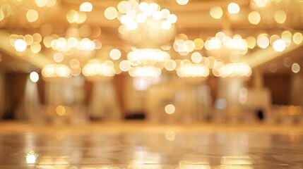 Poster - Abstract blur and defocused luxury ballroom interior for bokeh background : Generative AI