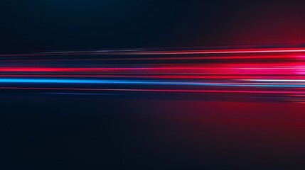 Aufkleber - speed light line motion blur on dark background data transfer simulation blue to red lights : Generative AI