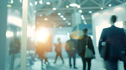 Poster - blurred business people at a trade fair : Generative AI