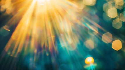 Fototapete - Light Leak Photo Overlay  Abstract Light Flare Glow Effect Vintage Defocused Camera Lens Glowing Ray Old Blurred Photography : Generative AI