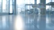 © Generative AI - Beautiful blurred background of a light modern office interior with panoramic windows and beautiful lighting : Generative AI