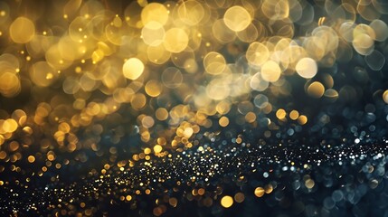 Aufkleber - glitter vintage lights background gold silver blue and black defocused : Generative AI