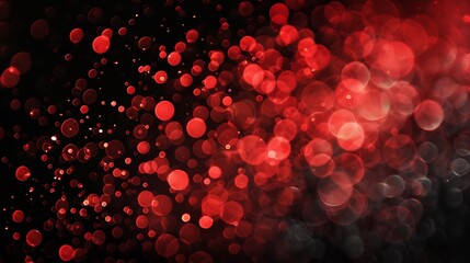 Aufkleber - Red bokeh of lights on black background : Generative AI