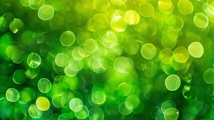 Poster - abstract green bokeh background : Generative AI