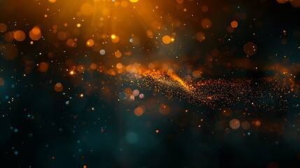 Aufkleber - Light flare overlay Defocused glow Old film effect Blur orange blue color smeared flecks texture on dark black abstract copy space background : Generative AI