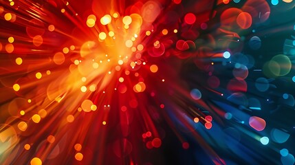 Leinwandbilder - Abstract background of fiber technology lights : Generative AI