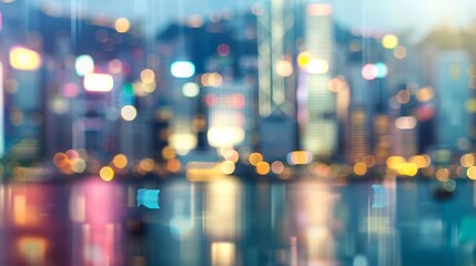 Aufkleber - Vertical motion blur Hong Kong city background : Generative AI