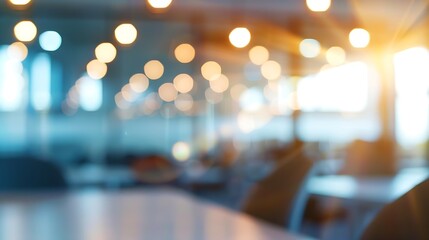 Leinwandbilder - Business office Blurred background meeting room light bokeh education event in company Blurry abstract background of conference room Blur background office modern lobby urban decor emp : Generative AI