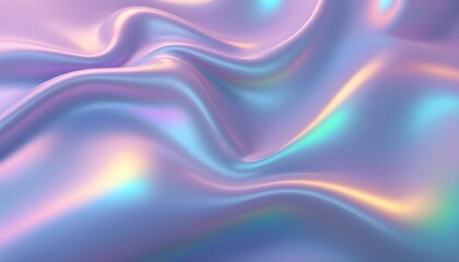 Wall Mural - fluid smooth abstract metallic holographic colored shape background