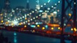 Blurred abstract bokeh background of San Francisco city lights at night : Generative AI
