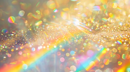 Aufkleber - Background Texture Prism Light Rainbow Overlay Sunlight Glitter : Generative AI
