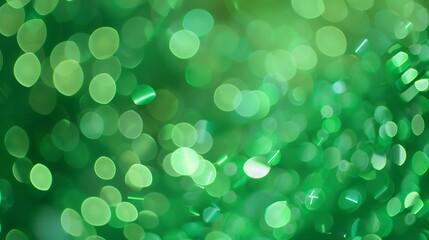 Poster - abstract green bokeh background : Generative AI
