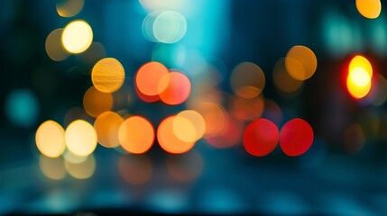 Aufkleber - Abstract image of night traffic in the city : Generative AI