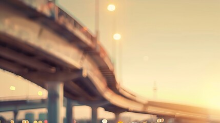 Poster - Highway overpass motion blur with city background : Generative AI