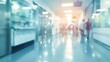 © Generative AI - abstract medical background for design Blurred dispense counter of hospital or clinical with people : Generative AI
